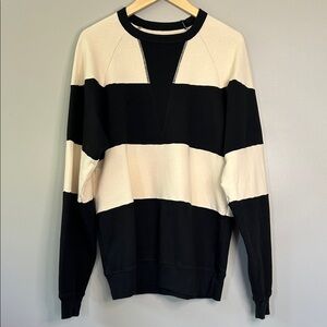 Splits59‎ Jill French Terry Sweatshirt Striped Rugby Size Medium Black Oat
